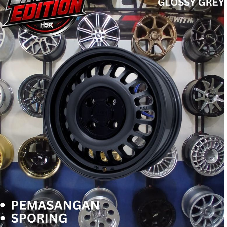 VELG MOBIL RING 14 HSR BSI RING 14 LEBAR 6 LOBANG BAUT 4 ET36 GLOSSY GREY