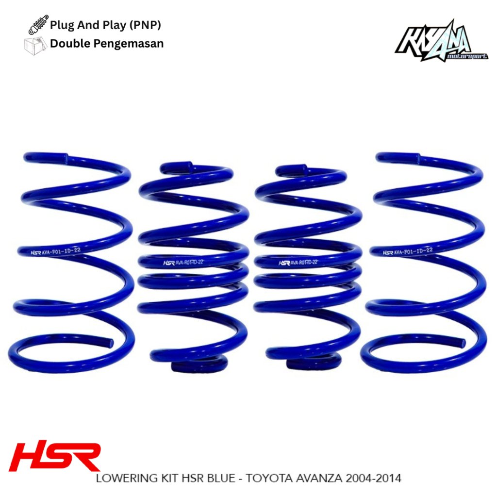 Per Ceper HSR Lowering Kit Blue Toyota Avanza 2004-2014 Tampilan Sporty Racing