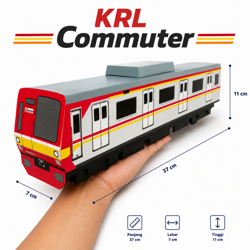 Mainan kereta KRL Abu/Merah