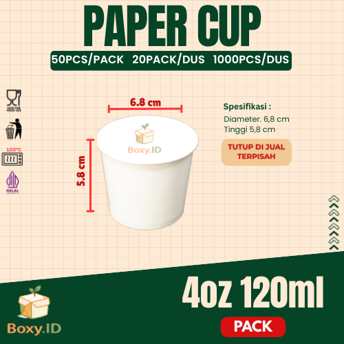 PACK Paper Cup Hot Cold 4oz 8oz 12oz 16oz/ Paper Cup Polos / Motif / Paper Cup Tanpa Tutup / Gelas K
