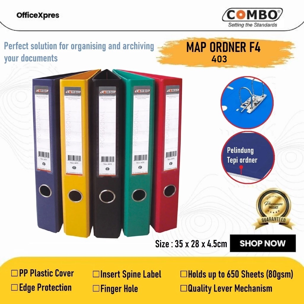Odner Map Folio Pvc Colour / Odner Map F4 / File Pvc 403 Warna Combo