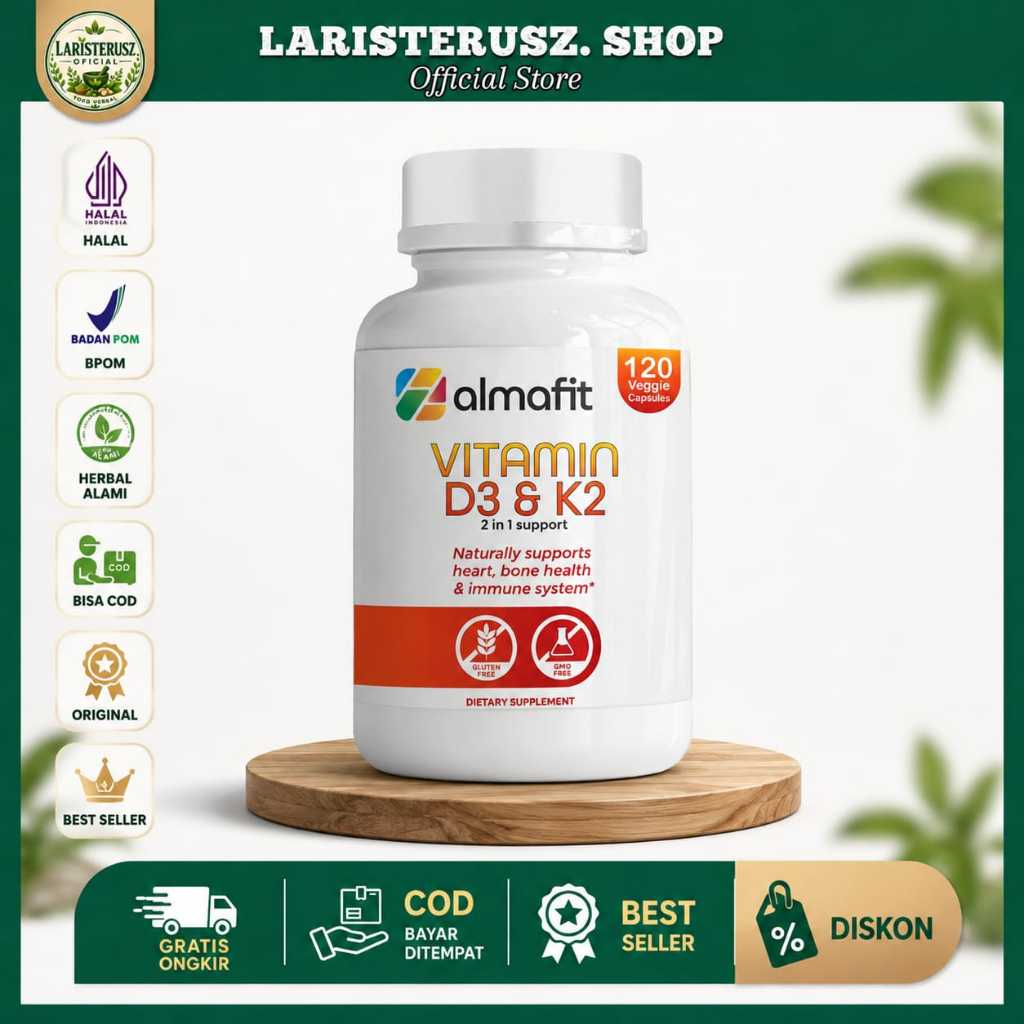 ALMAFIT VITAMIN D3 & K2 MENJAGA KESEHATAN JANTUNG TULANG OTOT DAN IMUNITAS TUBUH