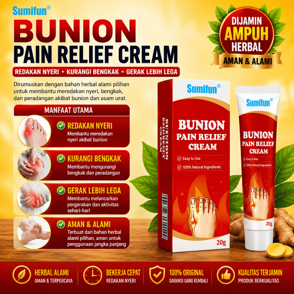 Krim Sumifun Bunion Pain Relief Cream Herbal Alami untuk Nyeri Bunion
