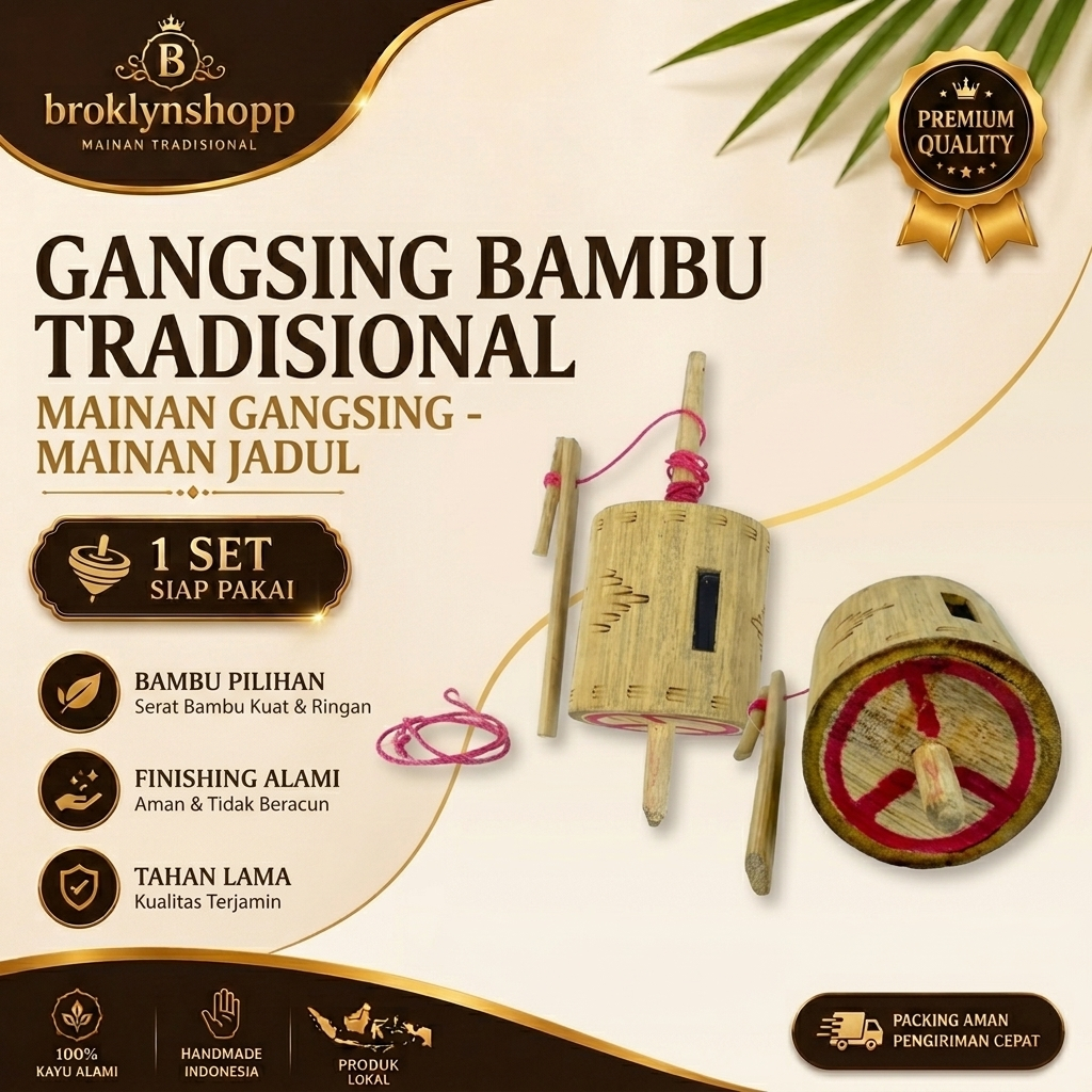 Gangsing Bambu Tradisional - Mainan Gangsing - Mainan Jadul - Mainan Anak Jadul - Gangsing Tradision