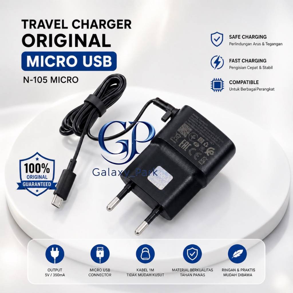 Charger N-105 Micro Kompatibel Hp Nokia Lumia Asha Real IC Casan Universal [GLX]