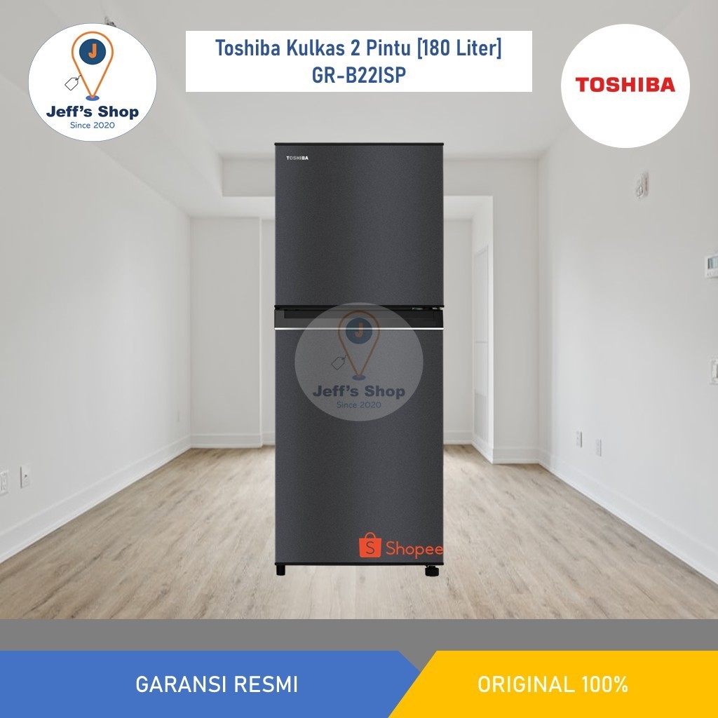 Toshiba Kulkas 2 Pintu [180 Liter] GR B22ISP - Purebio - Multi Air Flow - Big Freezer 61L