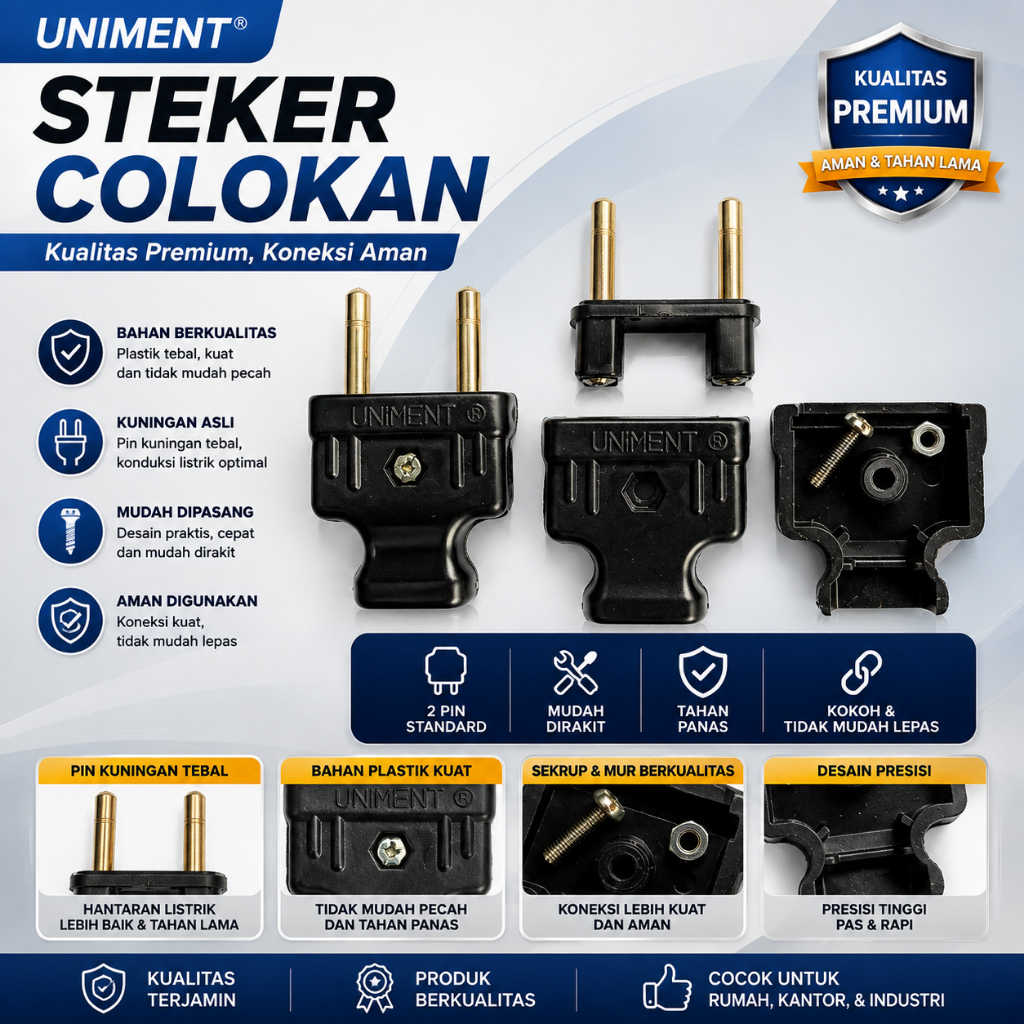 Steker Colokan Listrik Hitam