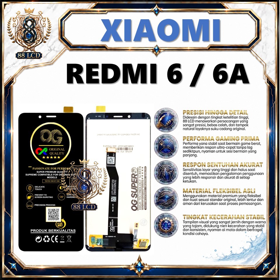 LCD TOUCHSCREEN XIAOMI REDMI 6 / 6A ORIGINAL 100% FULLSET