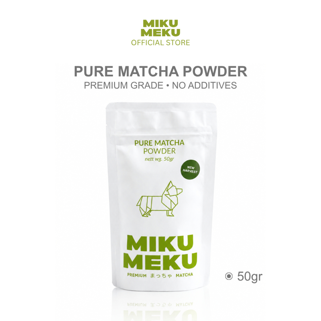 MIKU MEKU “NEW HARVEST” Pure Matcha Powder Premium 50gr Teh Matcha Bubuk