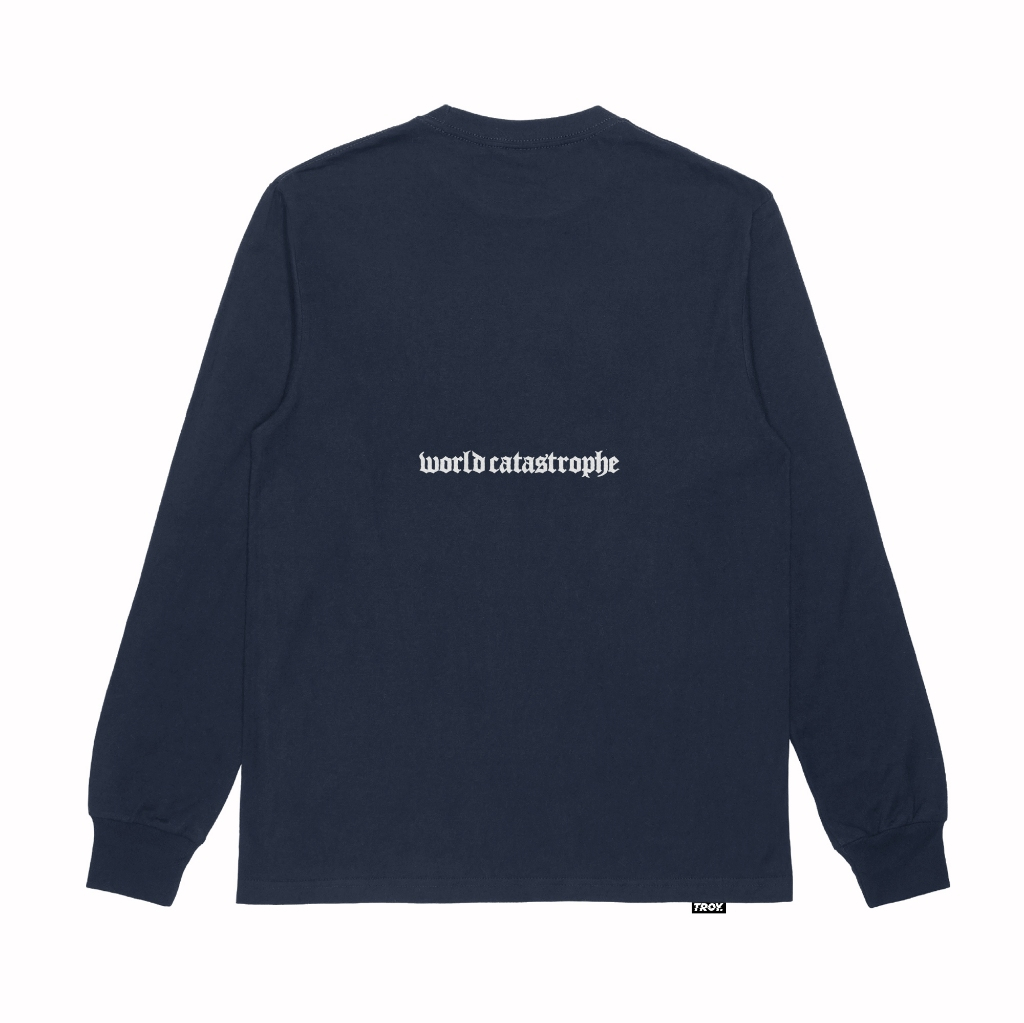 Troy Company Longsleeve T-Shirt Navy Catastrophe- Kaos Pria Lengan Panjang Biru Navy LSD 3680