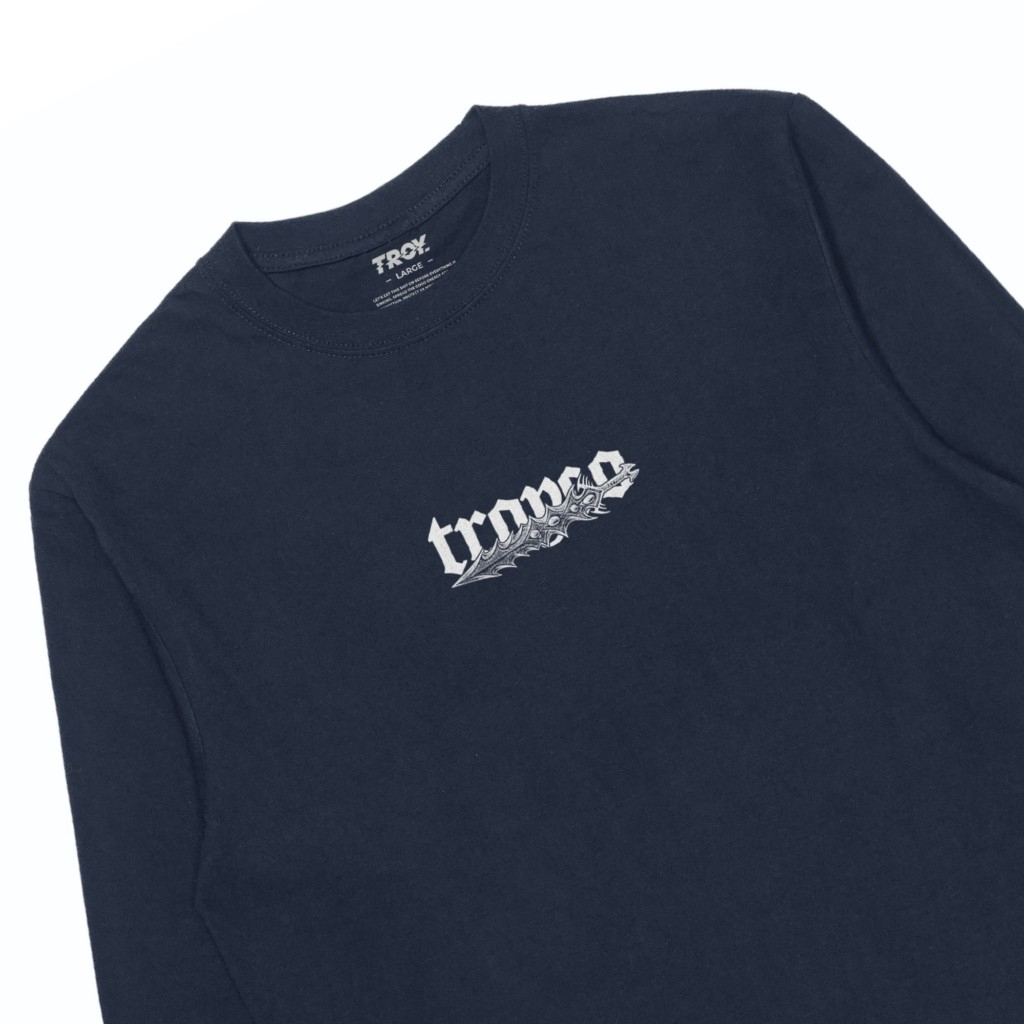 Troy Company Longsleeve T-Shirt Navy Catastrophe- Kaos Pria Lengan Panjang Biru Navy LSD 3680