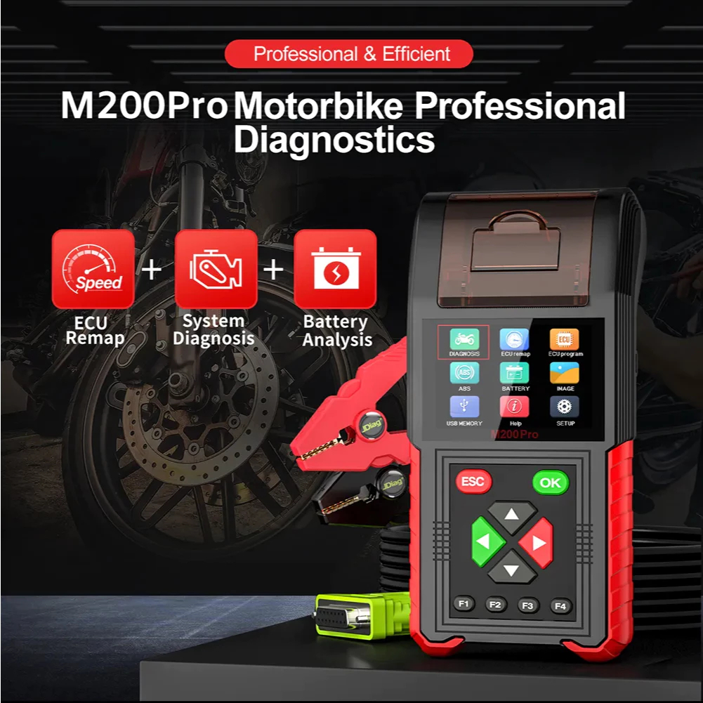 JDiag M200 Pro Motorcycle Diagnostic Tool ECU Remap JDiag M200 Pro With Printer Scanner