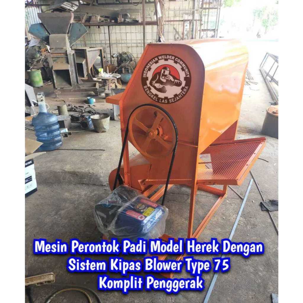 Mesin Perontok Padi Model Herek Dengan Sistem Kipas Blower Type 75