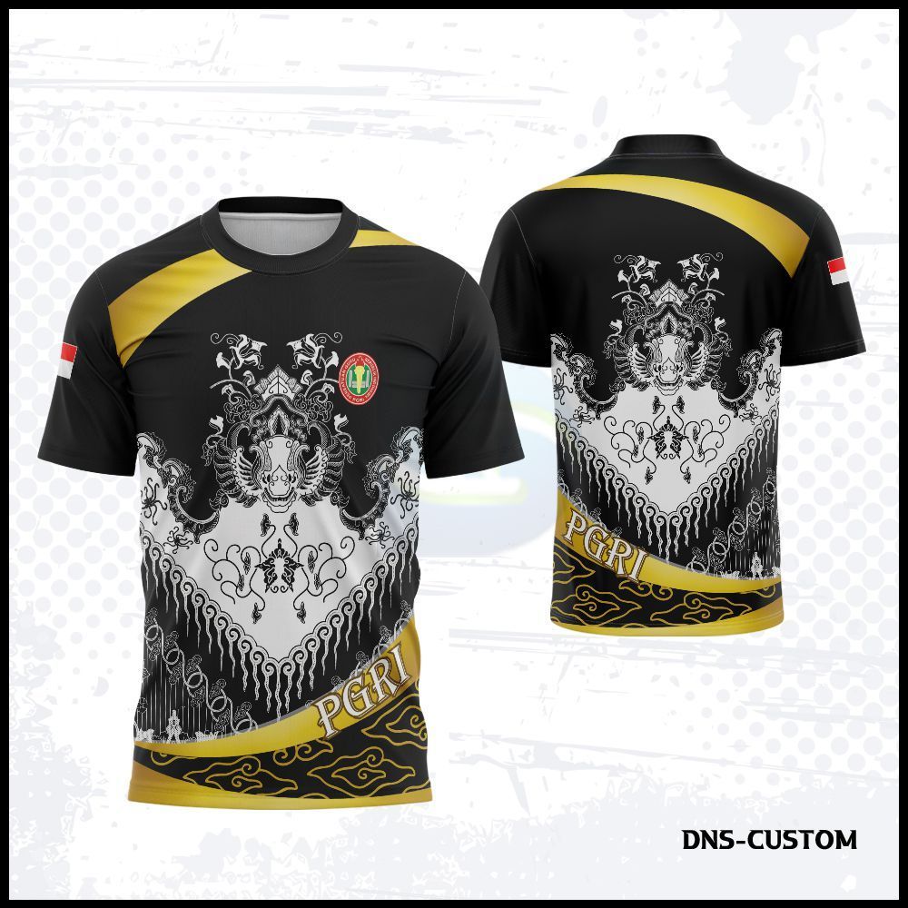 Baju Kaos PGRI Pria | Seragam Guru PGRI | Kaos Organisasi PGRI Pria Full Printing