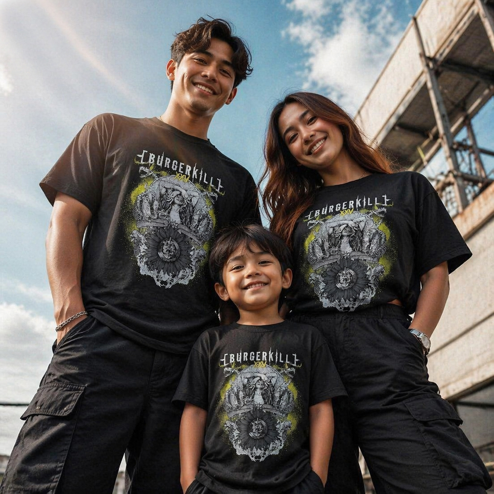 Kaos Burgerkill × Maternal Disaster Institution Tshirt 100% Cotton | Bisa untuk Kaos Ayah Anak | Bis