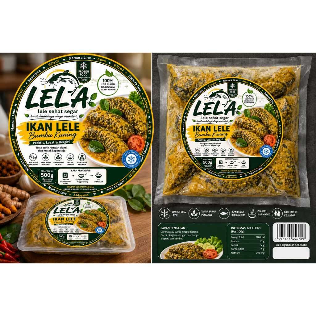 LELA Ikan Lele Bumbu Kuning Frozen Food 500g | Ikan Lele  Siap Masak | Lele Frozen