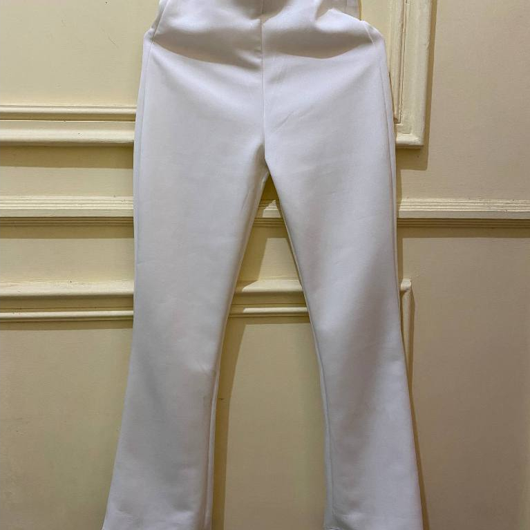 Preloved Celana Panjang Wanita Putih High Waist Cutbray Pants