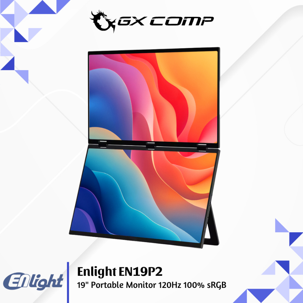 Enlight EN19P2 - 19" Dual Panel Up-Low Portable Monitor 19 Inch 120Hz 100% sRGB Garansi Resmi