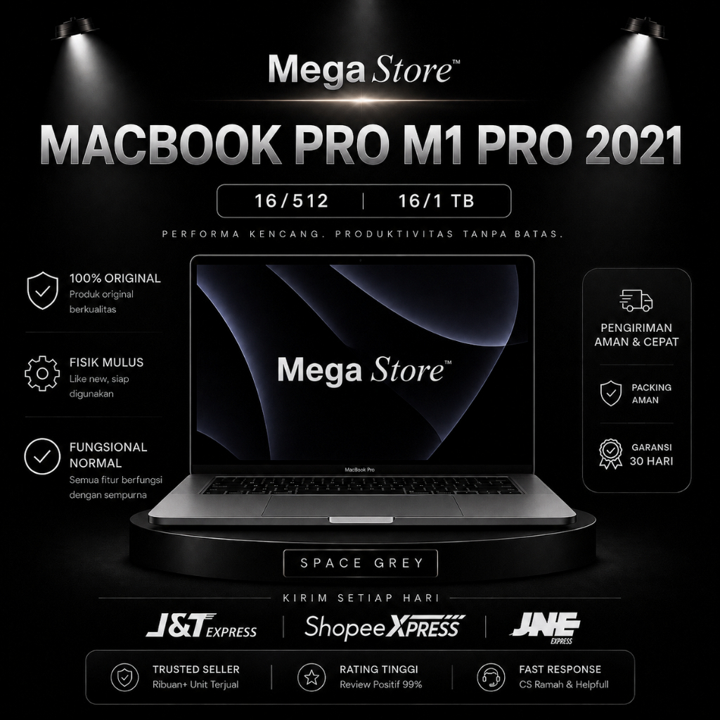 MacBook Pro M1 Pro 2021 "14 Inch | Apple M1 Pro | RAM 16GB | SSD 1 TB | MacBook Second Original | Ed