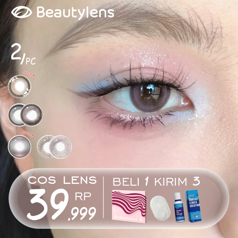 BEAUTYLENS Softlens Lensa Kilauan hitam normal&minus[-0.50s/d~-8.00]  Yearly HEMA+NVP Gel Universal