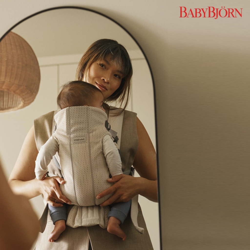 BabyBjorn Baby Carrier Mini 3D Mesh | Newborn Carrier (7-25 lbs), Ergonomic, Gendongan Bayi