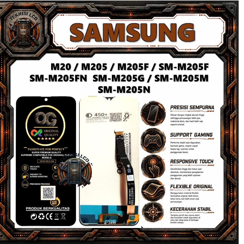 LCD TOUCHSCREEN SAMSUNG GALAXY M20 / M205 / M205F / SM-M205F / SM-M205FN / SM-M205G / SM-M205M / SM-