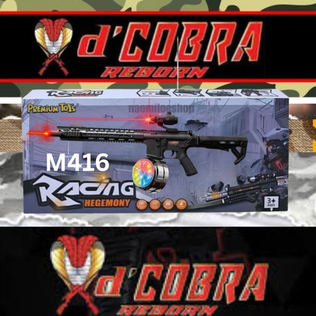 DCOBRA REBORN M416 MAINAN VIRAL BISA BUNYI INFRA RED GUN STOK TERBATAS