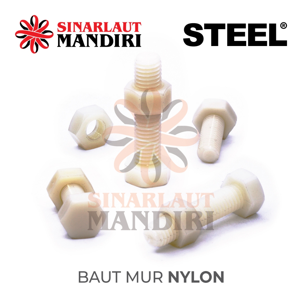 Baut Mur Nylon / Baut Mur Plastik / Baut Mur Nilon M 12 x 50