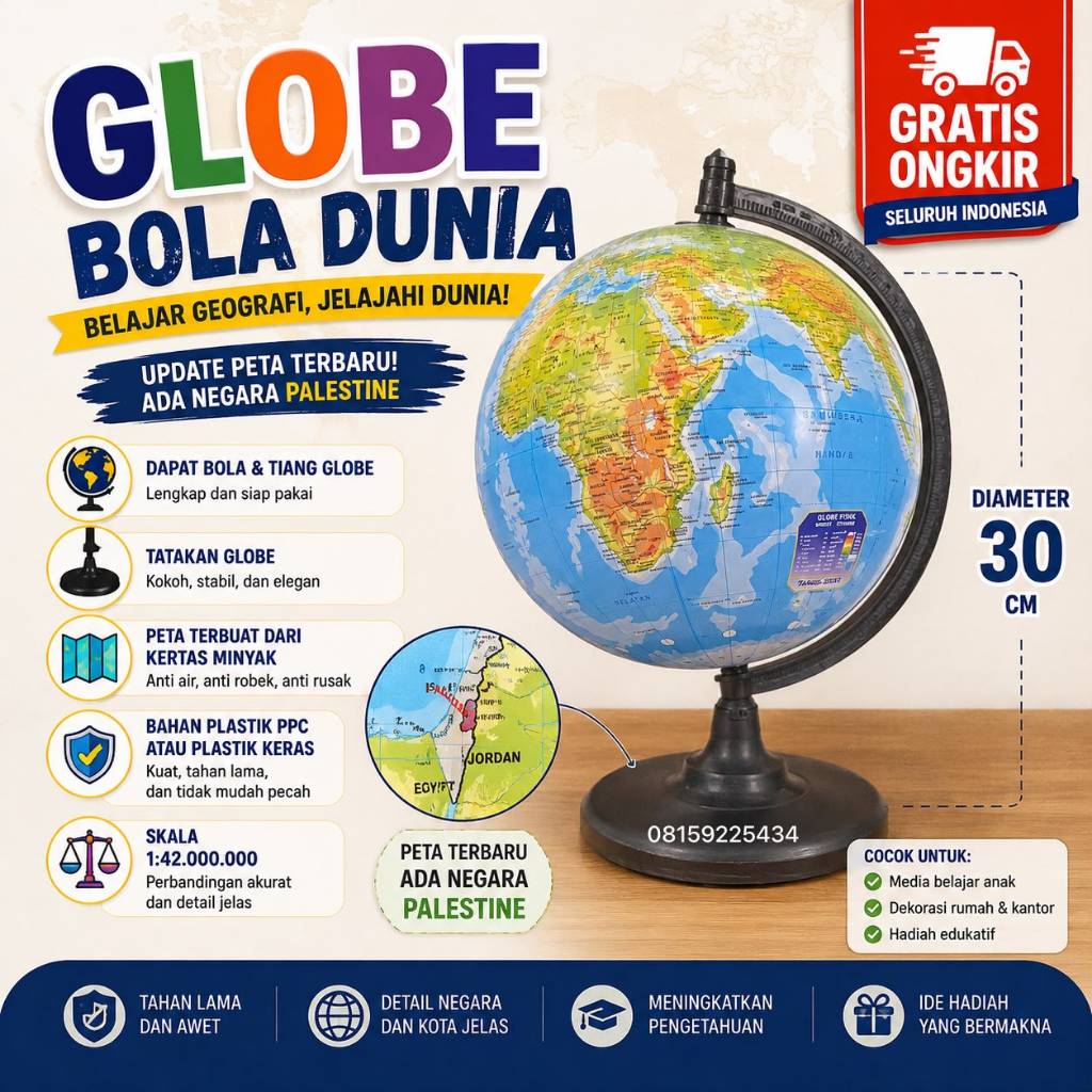 Globe bola dunia 30cm
