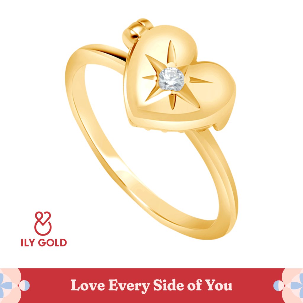 ILY GOLD Love Letter - Locket Ring / Cincin