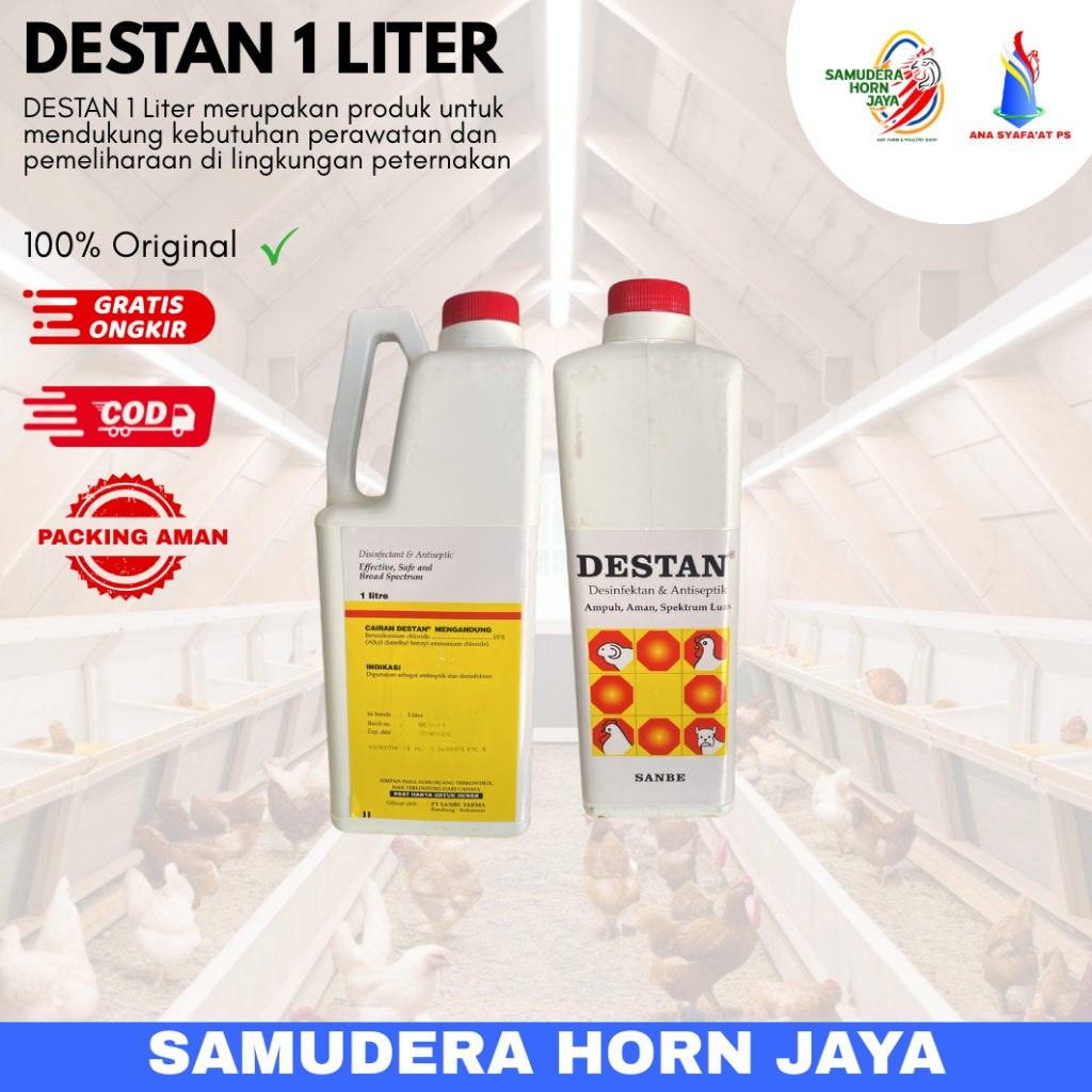 DESTAN 1 LITER SANBE - Desinfektan Untuk Peternakan, Laboratorium, dan Klinik Hewan / Roxine Sanbe
