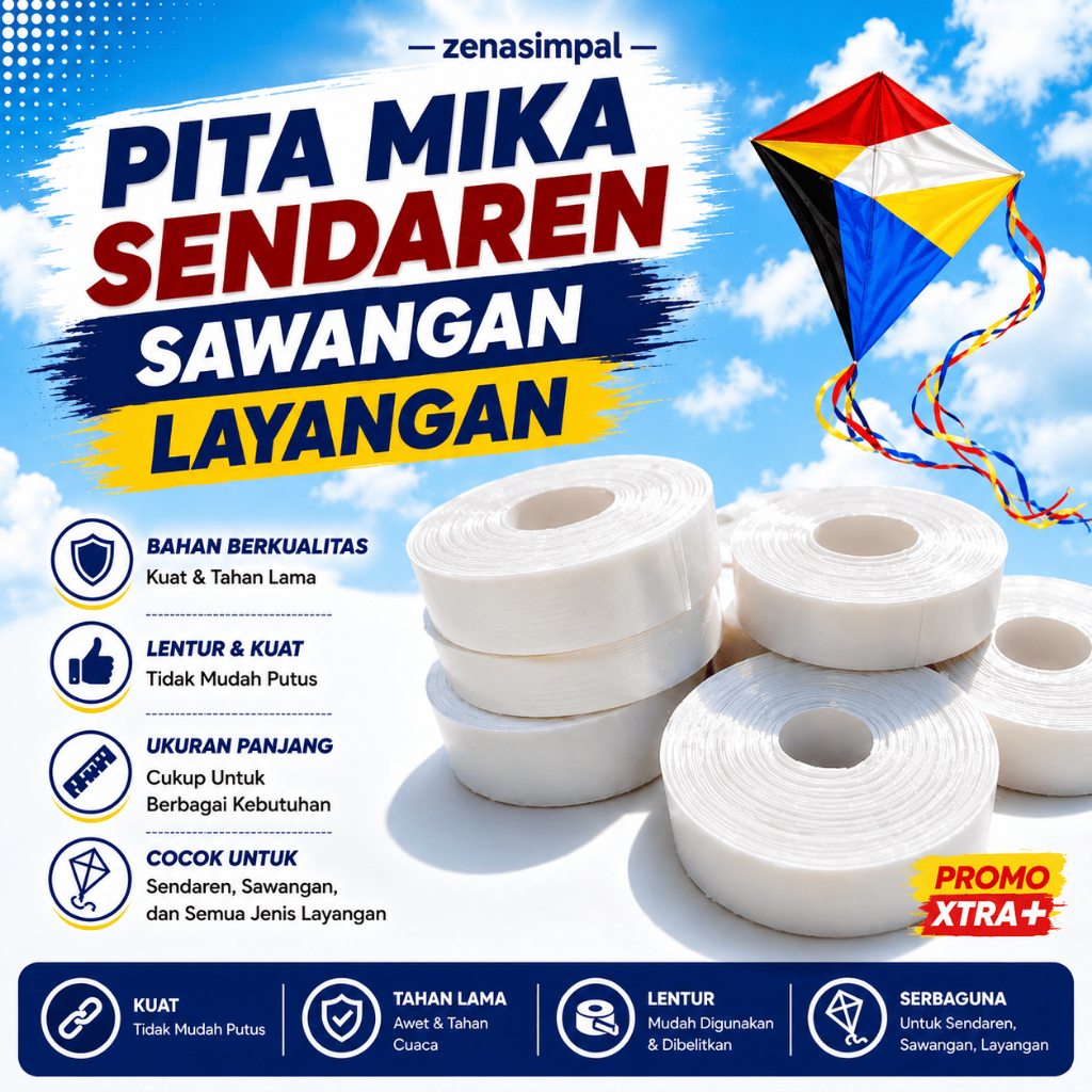 bisa cod Pita Mika Sendaren Sawangan Layangan | Pita Ekor Layang-Layang | Kuat Lentur Tidak Mudah Pu
