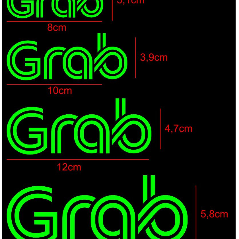 sticker tulisan Grab