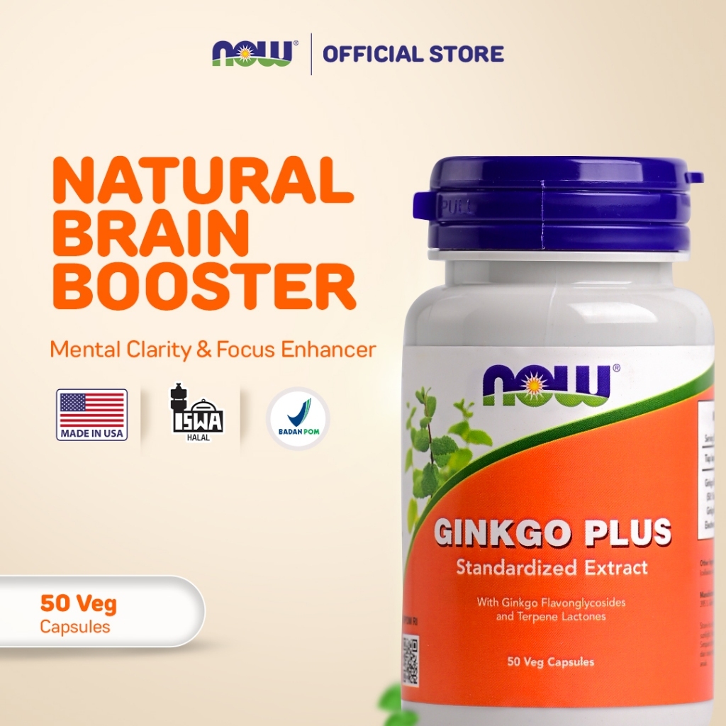 NOW Ginkgo Biloba 120mg - 50 Veg Capsules