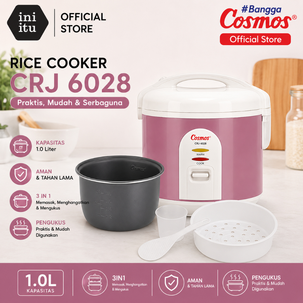 [ Cosmos ] Rice Cooker / Magic Com Harmond Cosmos CRJ 6028 - 1,2 Liter
