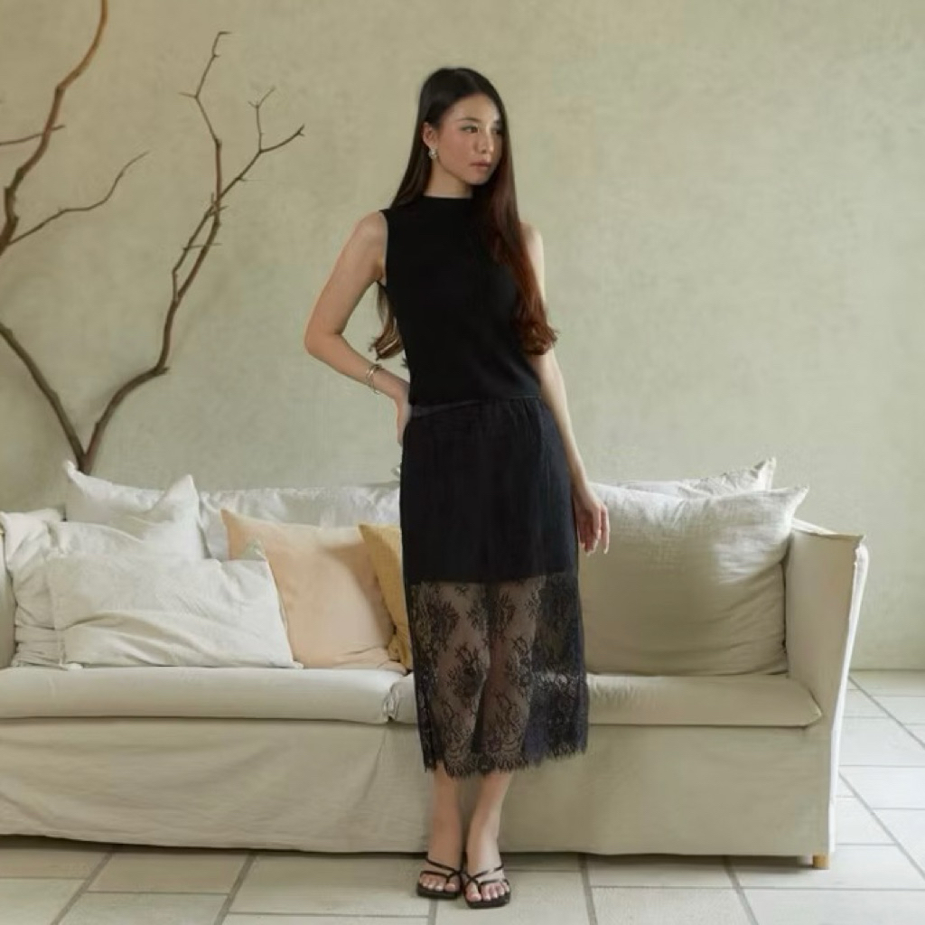 Lace skirt - Rok Lace Wanita Simply Rose | Bawahan Wanita | Rok Casual Korea