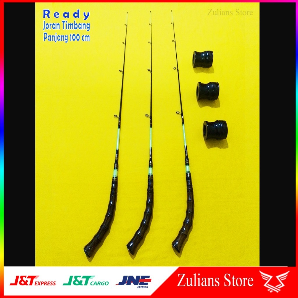Jejer / jeujeur pancing joran timbang (pahul/handle paten) panjang 100 cm - mancing ikan di kolam da