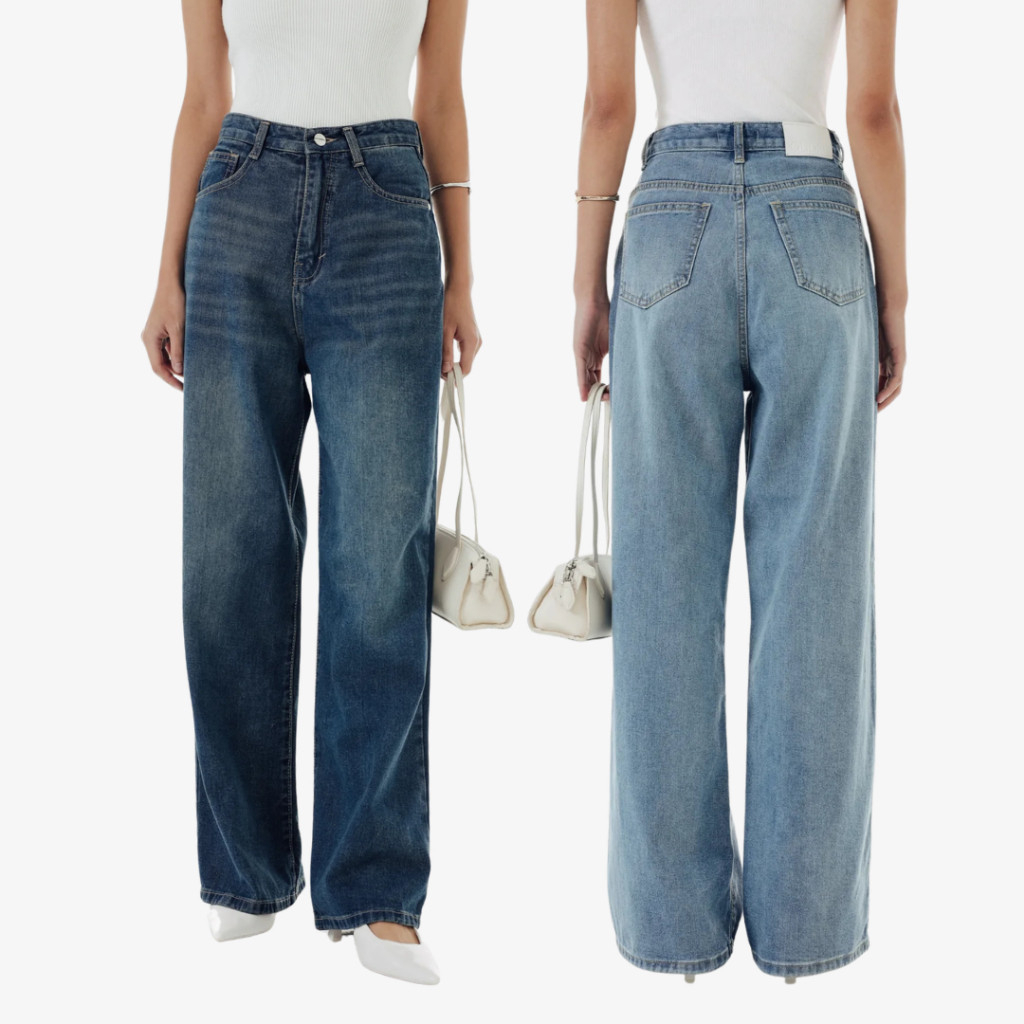BECK BAGGY JEANS – OUDRE | 2 colors | Wide-legged | High-waisted | Celana Panjang Wanita