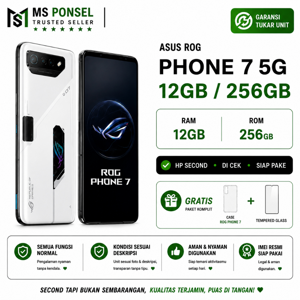 Asus ROG PHONE 7 5G 12GB/256GB | ROG Phone Series 6 8/256 | SECOND RESMI