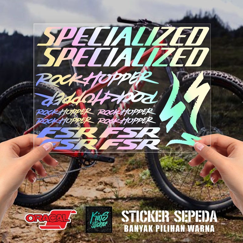 Stiker Specialized Rockhopper FSR Hitam Cutting Sepeda | Decal Rockhopper Specialized | Sticker Fram