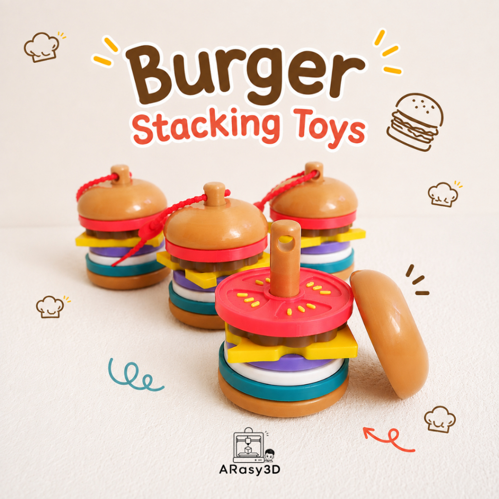 BURGER STACKING TOYS|MAINAN EDUKASI ANAK BURGER SUSUN