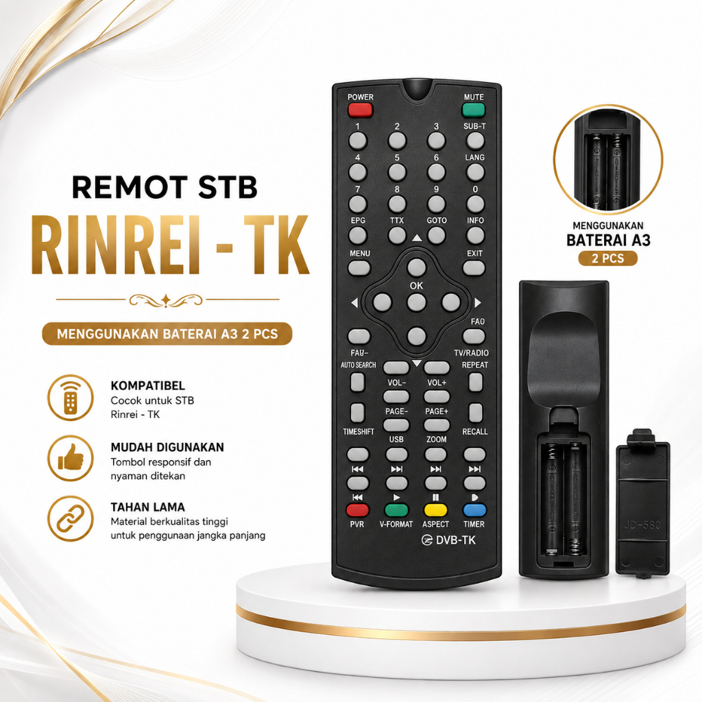 ERAGON - Remote Set Top Box RINREI DRN-511W 511A DVB T2 STB DVB TK Rinrei tanpa setting