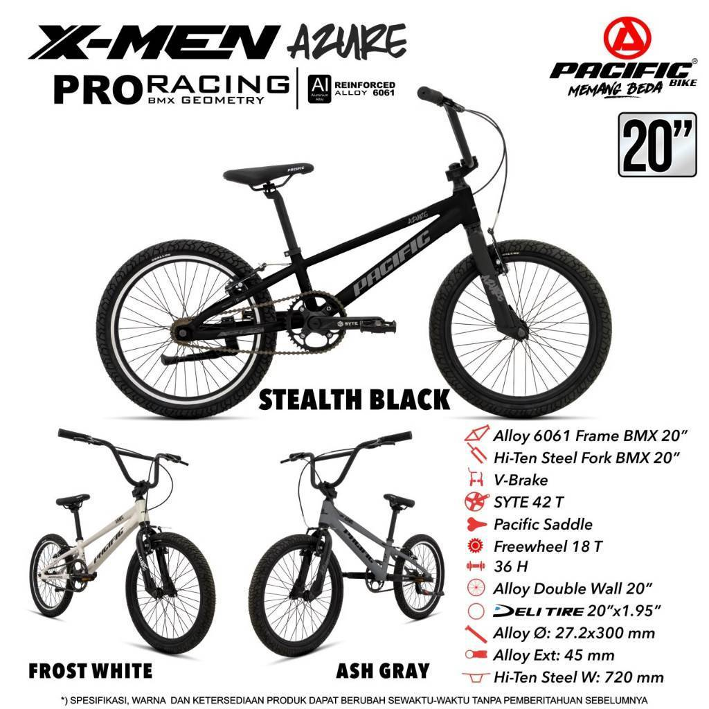 Sepeda BMX Pacific X-MEN Azure Pro Racing Ukuran 20 Inch Vbrake – Frame Alloy 6061 – BMX Race