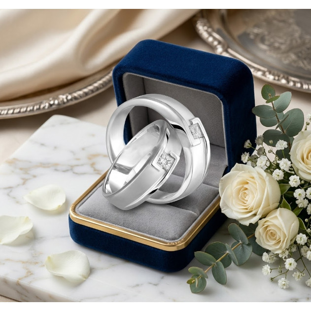 Cincin nikah perak mutiara balok | free cincin ukir nama CINCIN KAWIN PERAK FREE UKIR NAMA