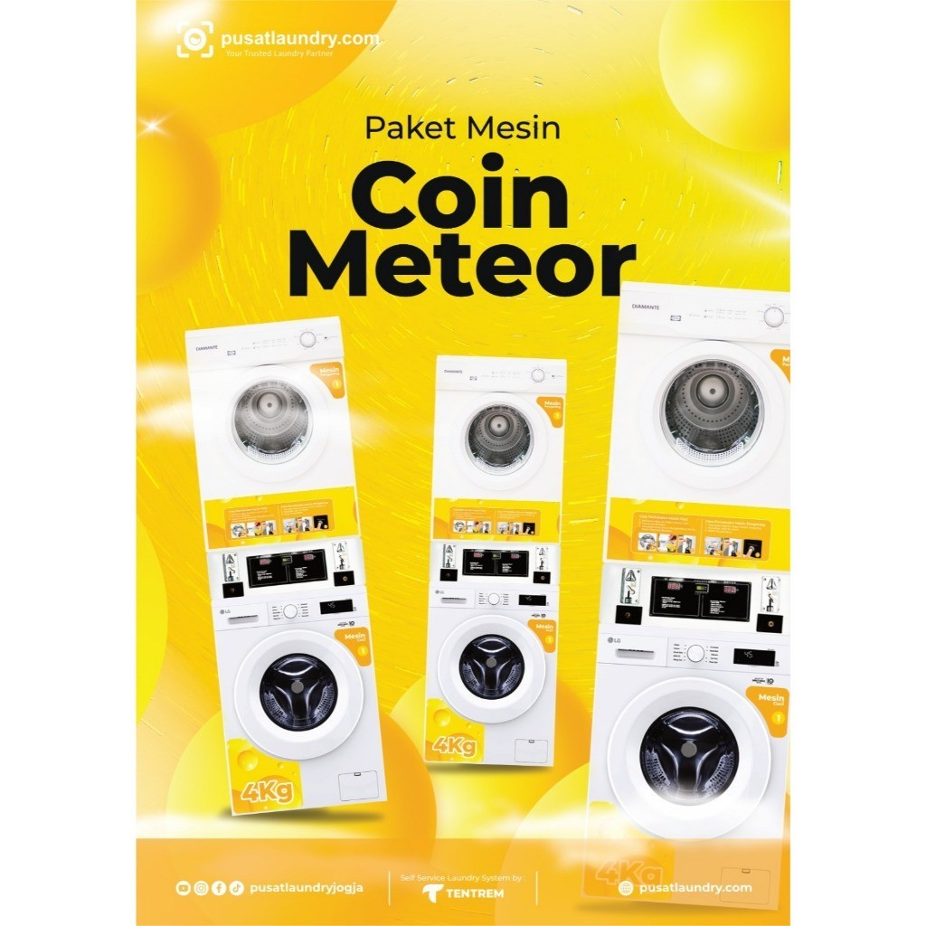 Paket Usaha Laundry Coin 3 Stack - Paket Laundry self service sistem koin 3 stack