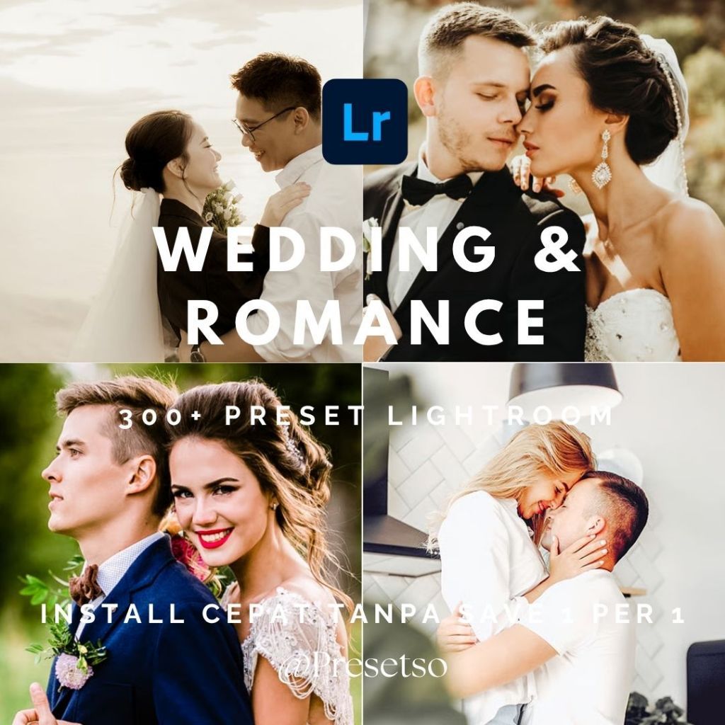 Preset Lightroom Mobile & Desktop Wedding Romance Tone Premium - Filter Foto Pernikahan Aesthetic Dr