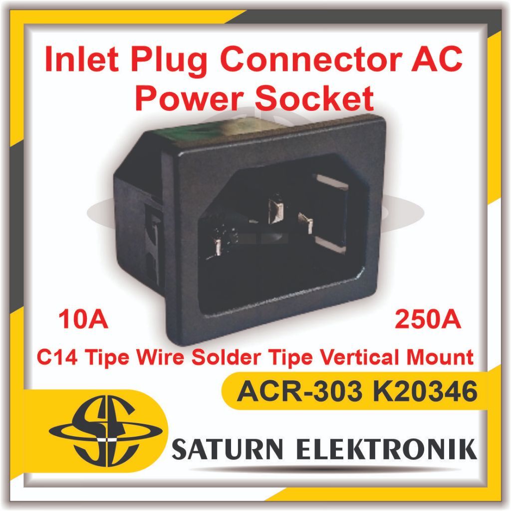 SOCKET AC TANPA / BAUT SOKET 3 PIN / SOKET AC POWER C14 10A 250V
