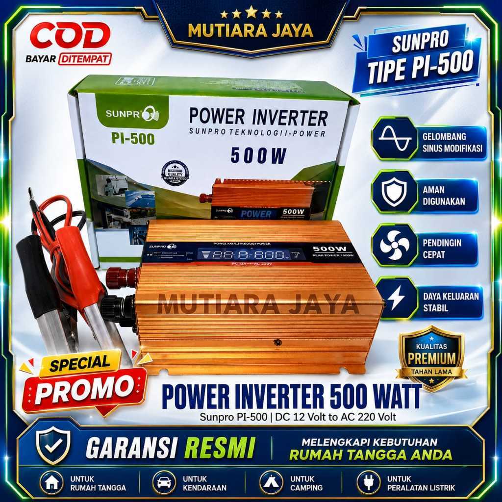 Power Inverter Digital 500W 1000 1500 3000W Sunpro PI-500 1000 1500 3000Watt