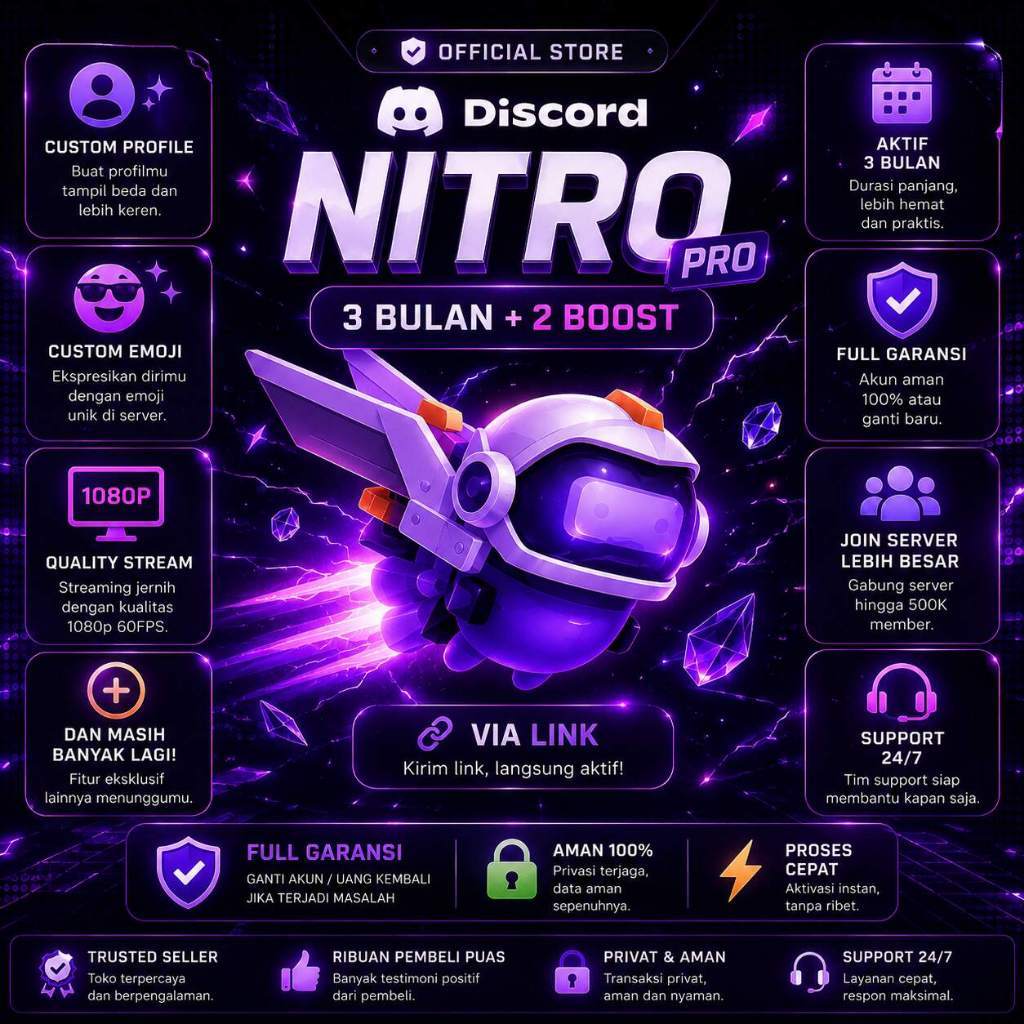 DISCORD NITRO 3 BULAN VIA LINK