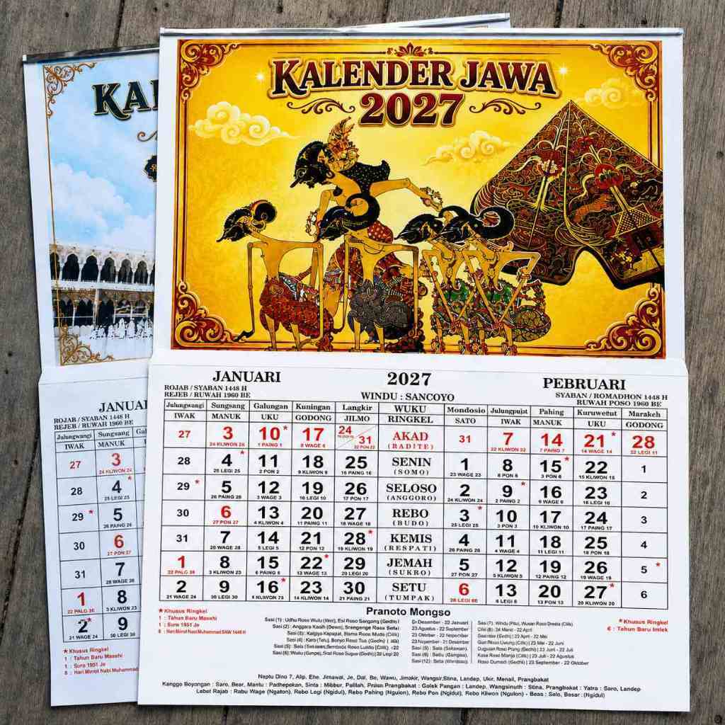 Kalender Jawa 2027 Lengkap Weton Wuku Pasaran Pranata Mangsa | Kalender Jawa 2027